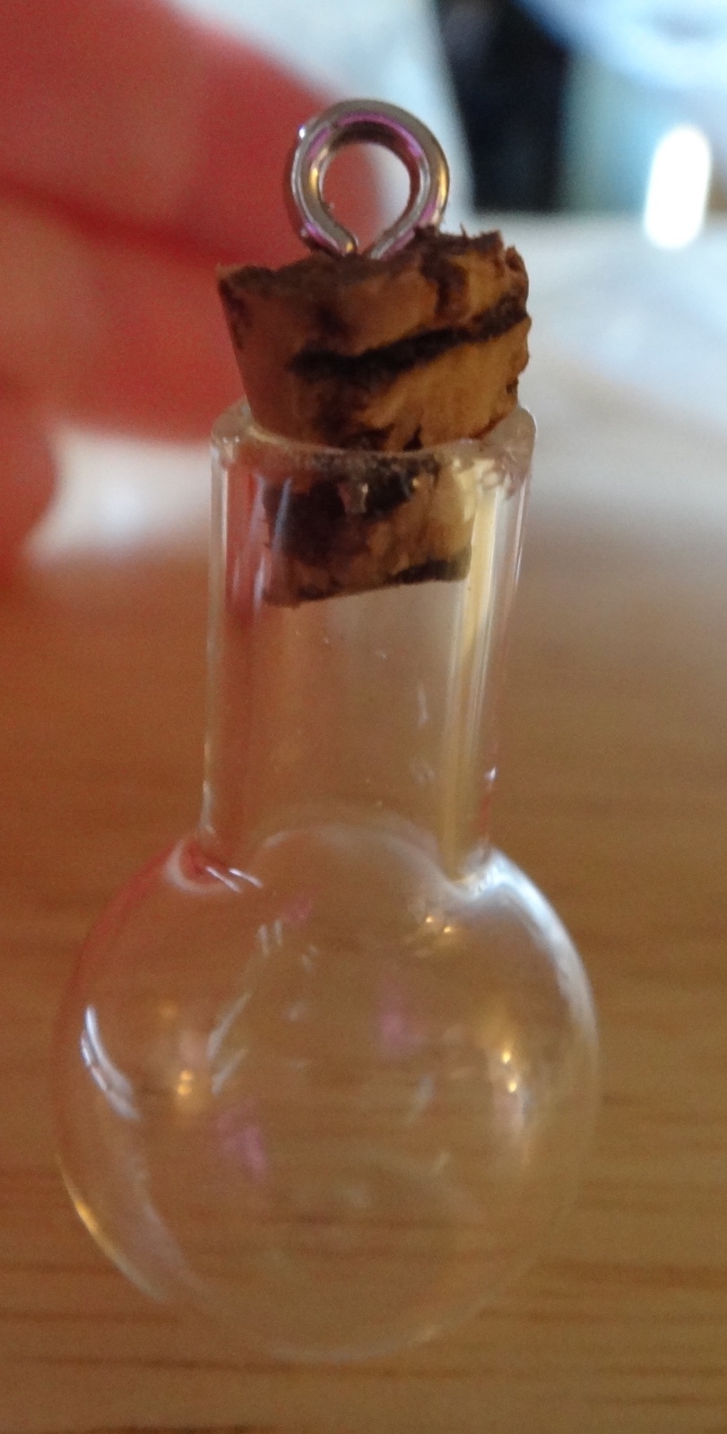 Small 36x17mm Glass Round Bottle with Cork for TINY Momentos Charm