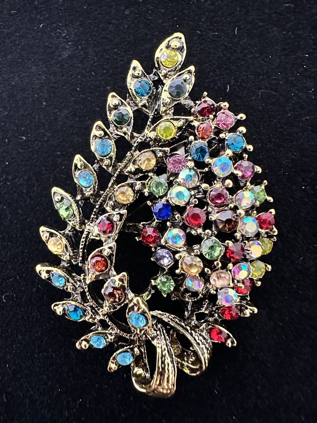 Colorful Crystal Flower Brooch Christmas Easter Fashion Pin Statement Jewelry