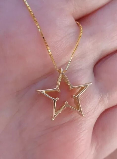 2Ct Round Cut Simulated Diamond Star Women’s Pendant In 14k Yellow Gold Plated