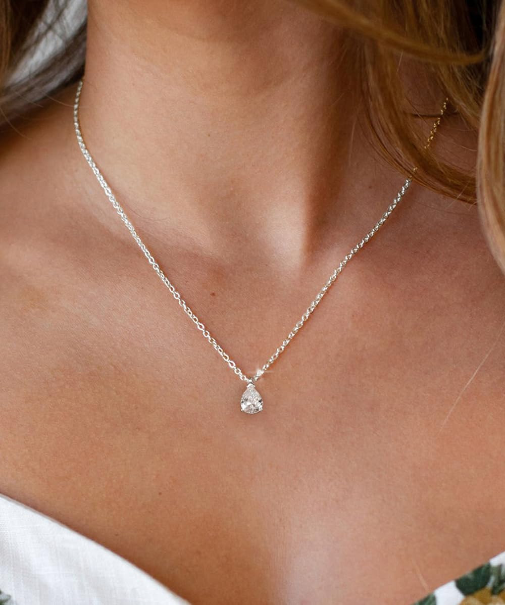 Gold Necklace for Women 14K Gold Plated Dainty Pendant Chain Puffy Heart Italian