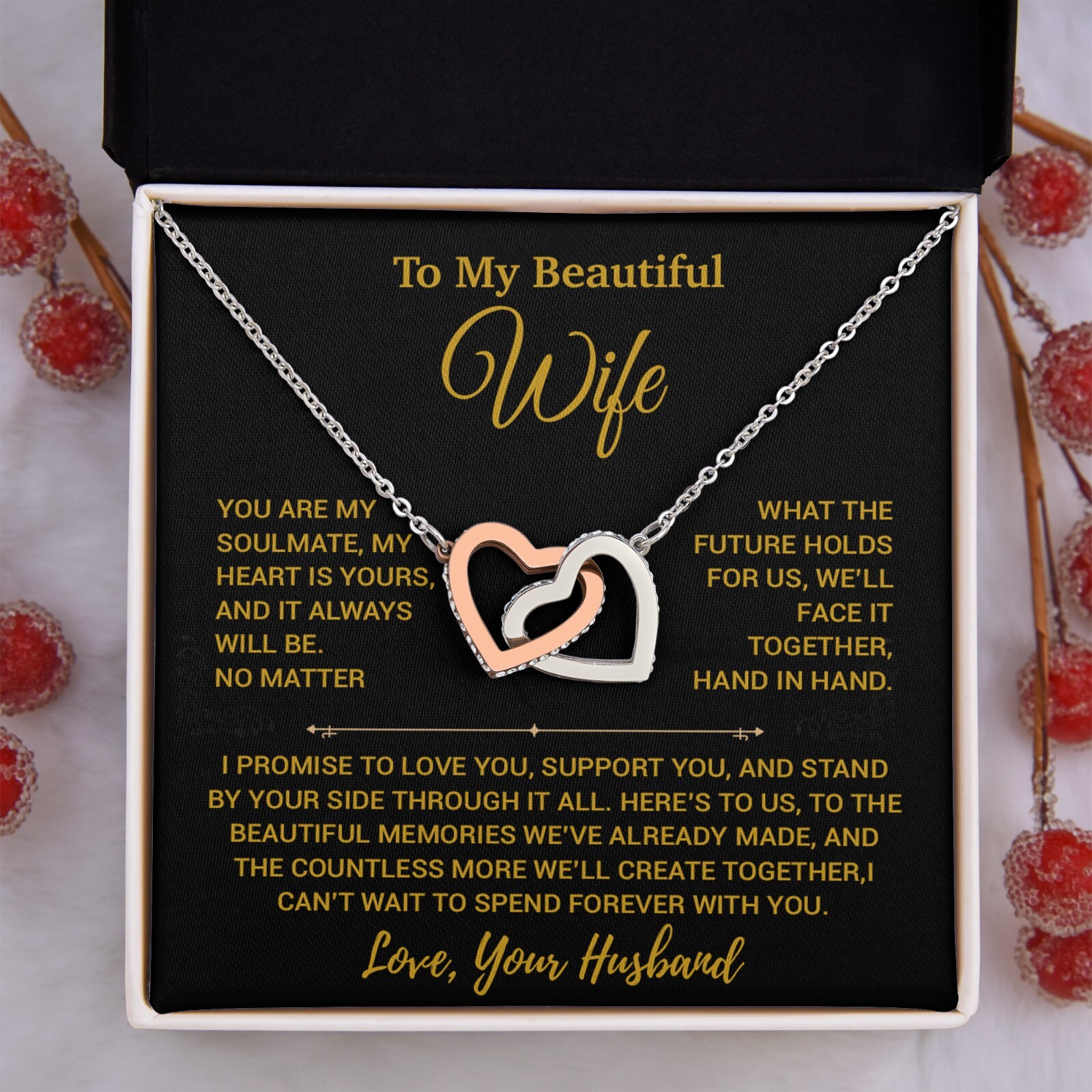 To My Wife Necklace, Vanlentines Gifts For Women, Anniversary Gift For Wife