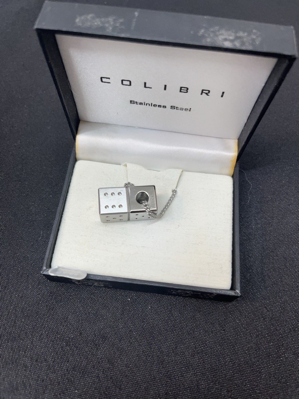 Colibri Jewelry Stainless Steel Dice Necklace New On Chain