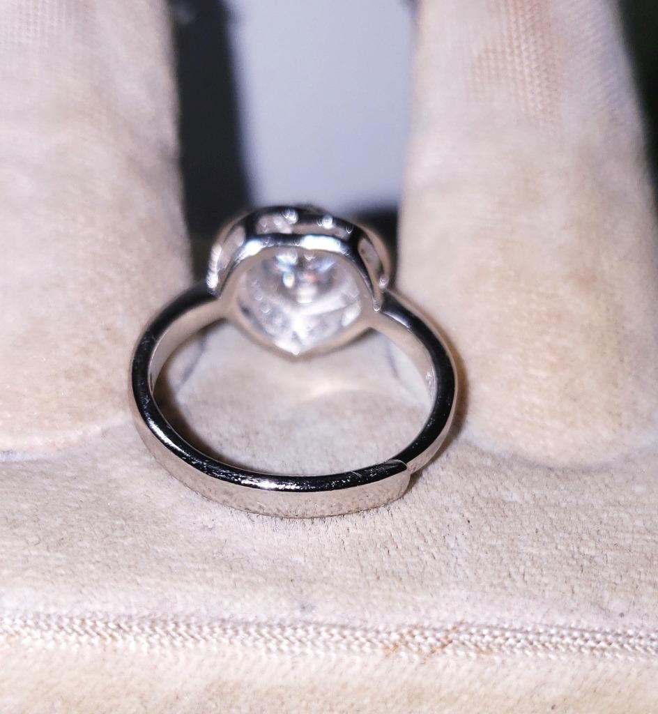 925 Sterling Silver 1 CWT Heart-Shaped C.Z. Ring (Size 7)