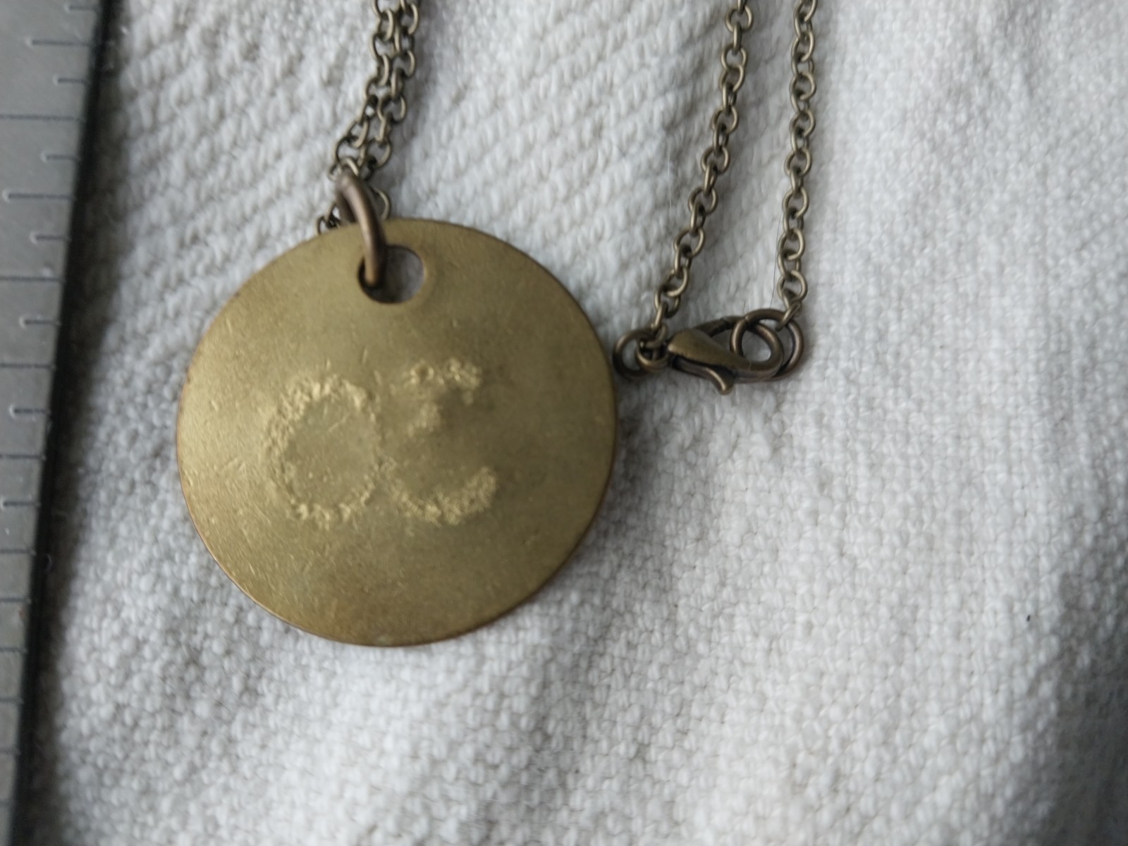 Stamped Brass Tag 30 Pendant Necklace