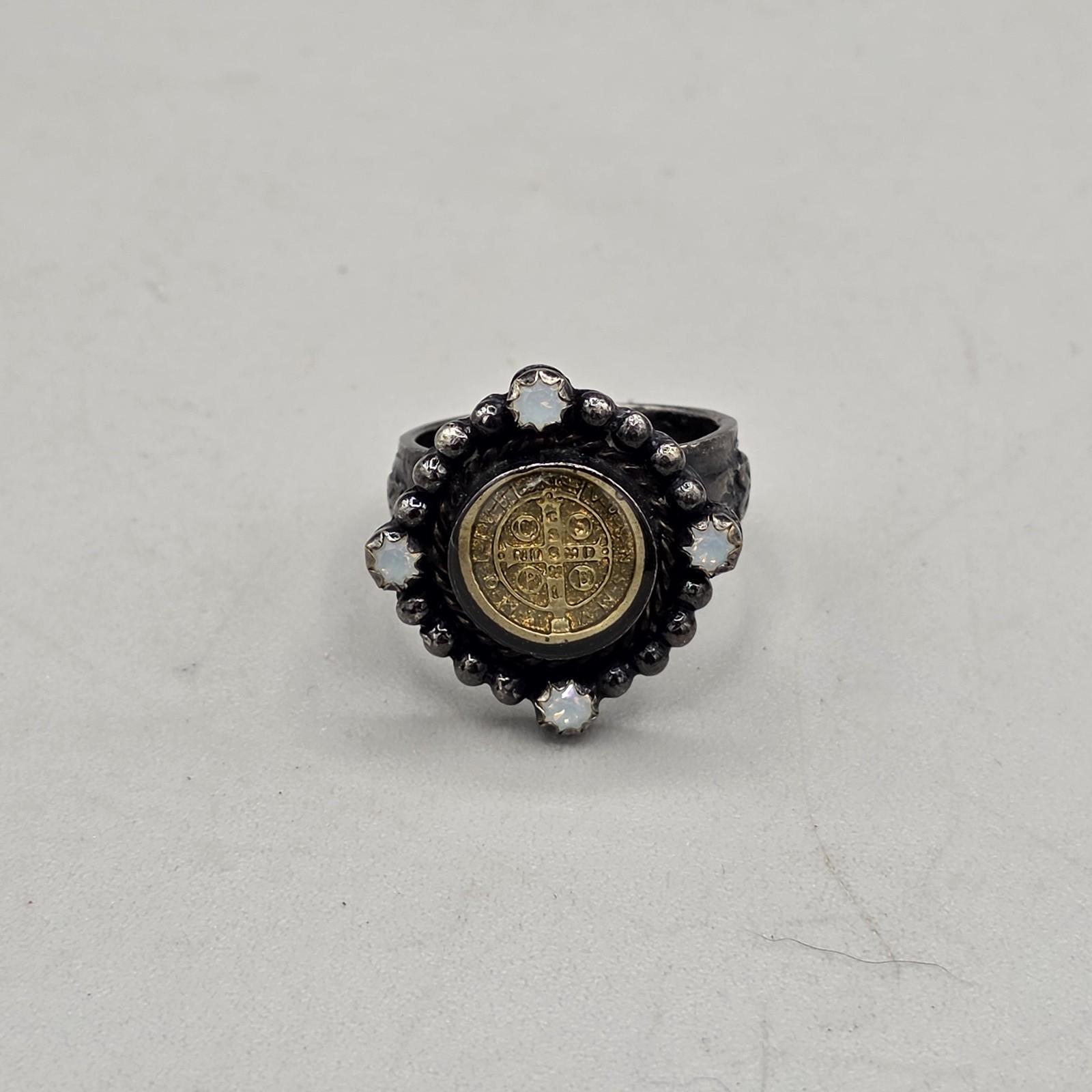 Virgins Saints & Angels VSA San Benito Ring Gunmetal Size 7.75