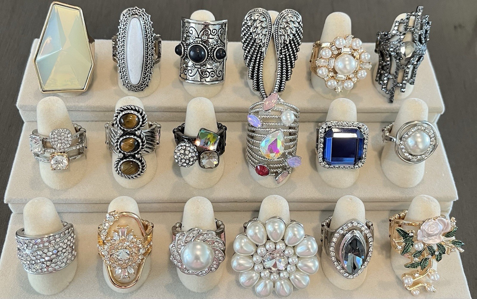 18 Ring Lot by Paparazzi. Various Shapes, Colors, and Styles. New w/tags. #4