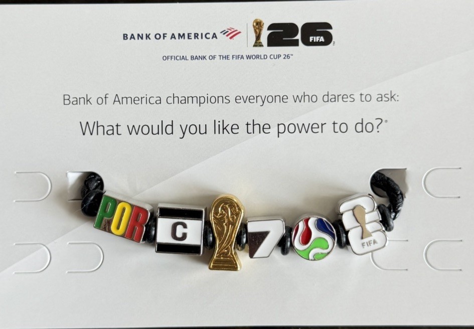 FIFA World Cup 26 Bank Of America RARE PORTUGAL /RONALDO Braided Charm Bracelet
