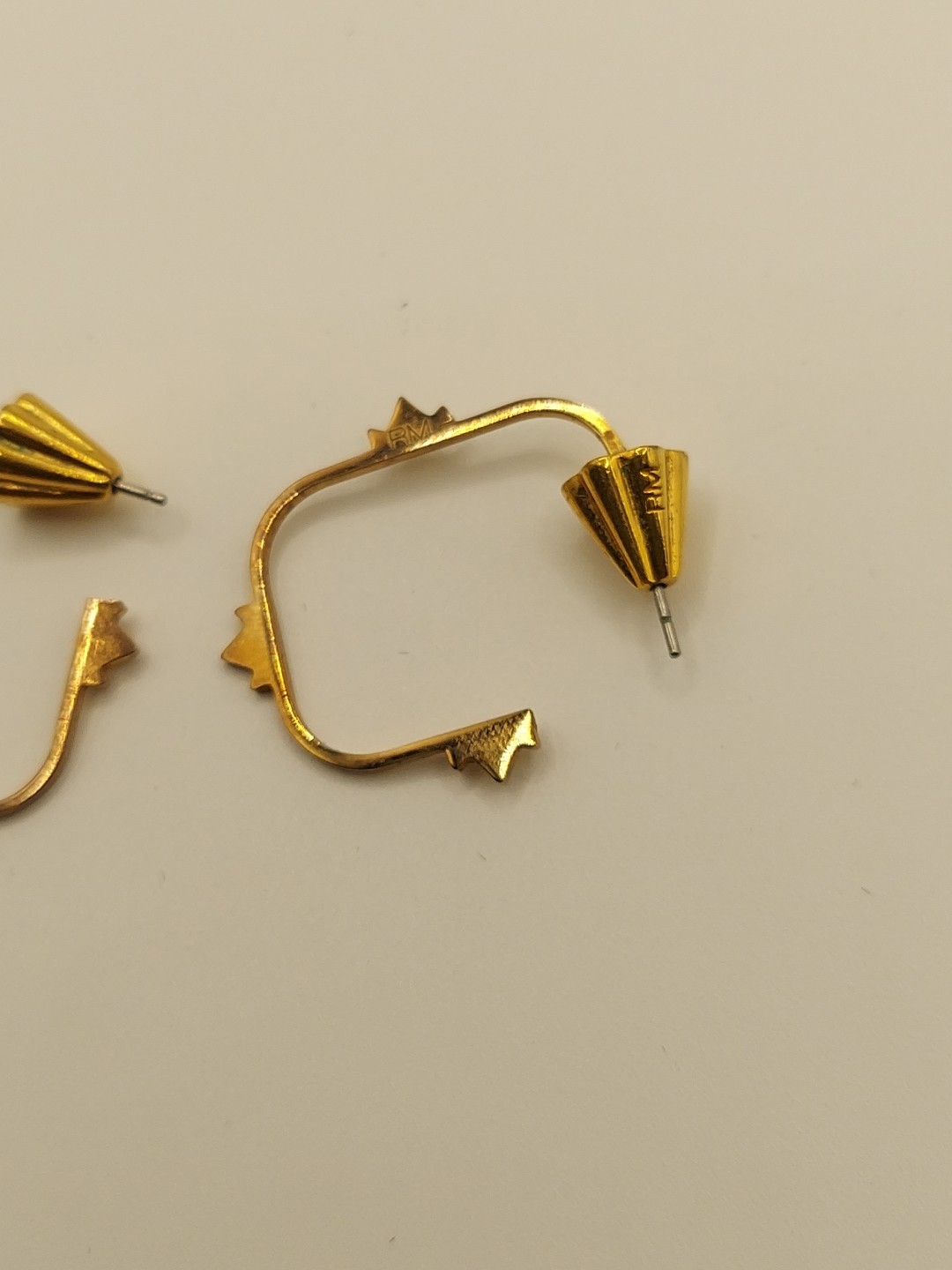 Rebecca Minkoff Gold Tone Hoop Earrings With Branded Bag