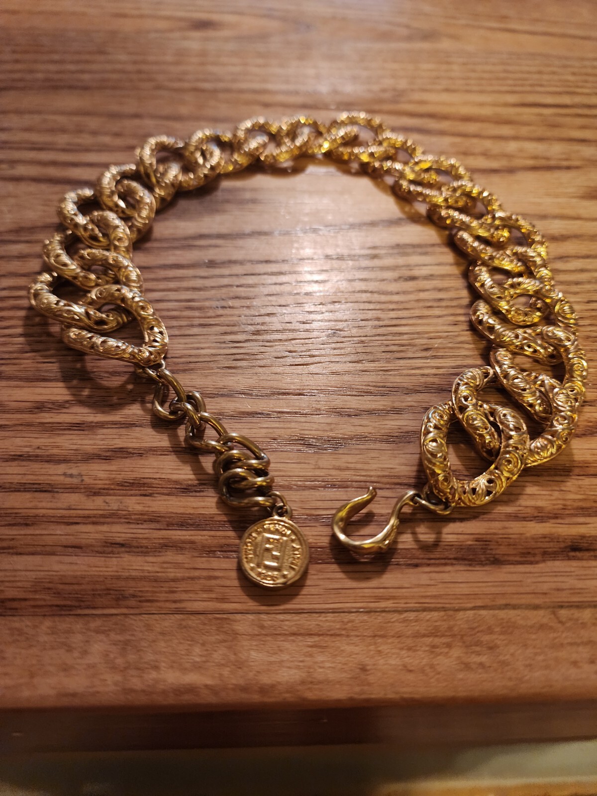 Authentic FENDI Haute Couture Designer Gold Colored Heavy Chunky Necklace