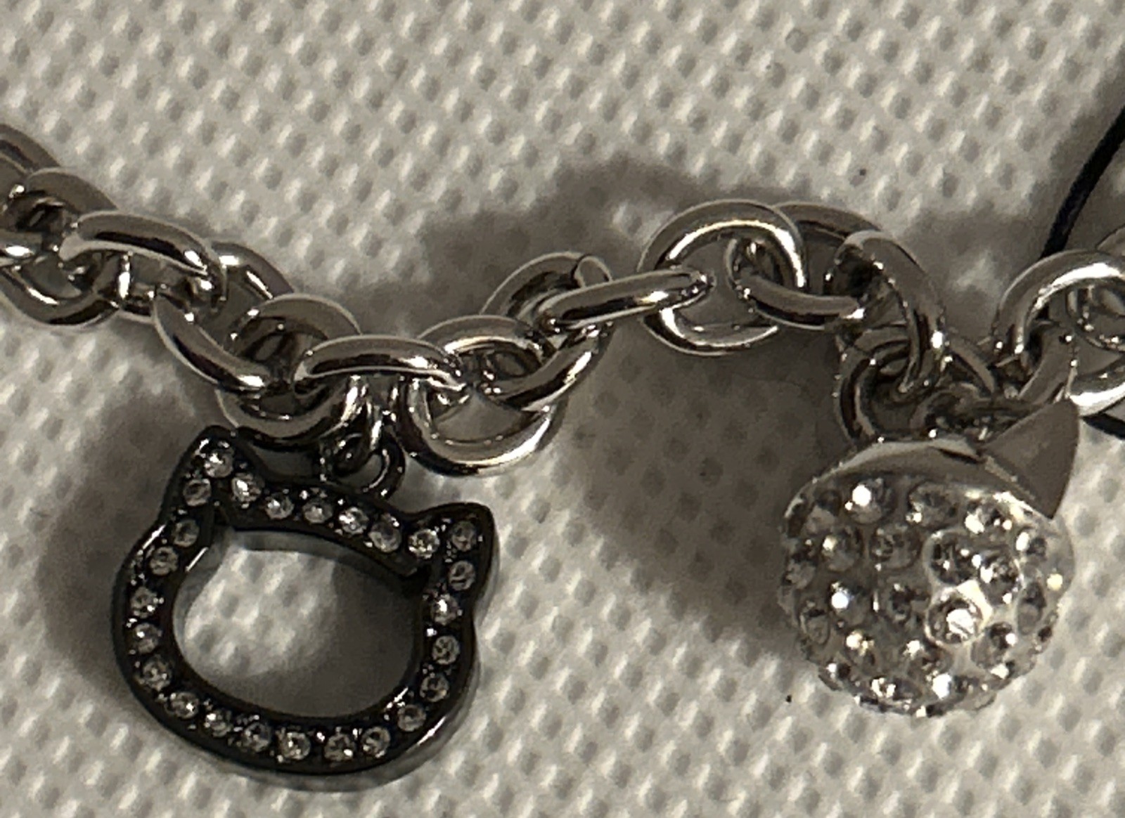 NWT Karl Lagerfeld Silver-Tone Bracelet With Choupette Cat /Charms 8”