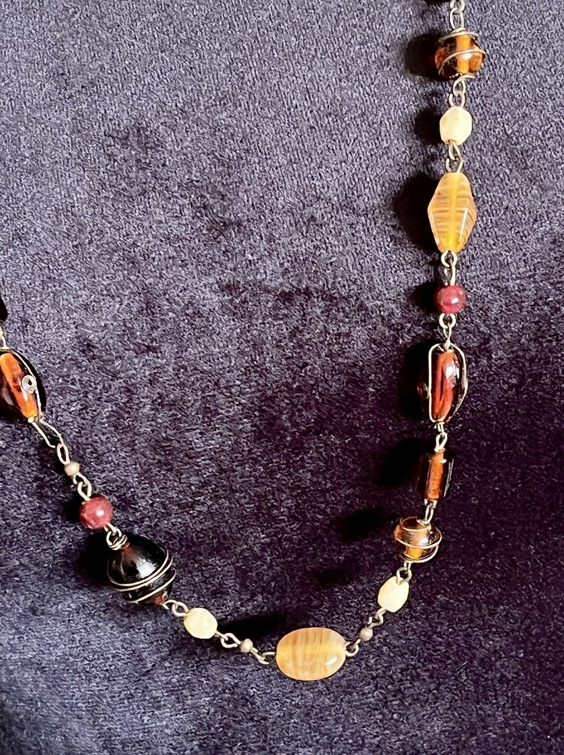 Vintage Style Beaded Multi-Color Long Necklace