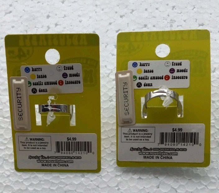 Lot Of 2 – Adjustable Orig Color Change Mood Ring NOS Vintage Fashion Jewelry