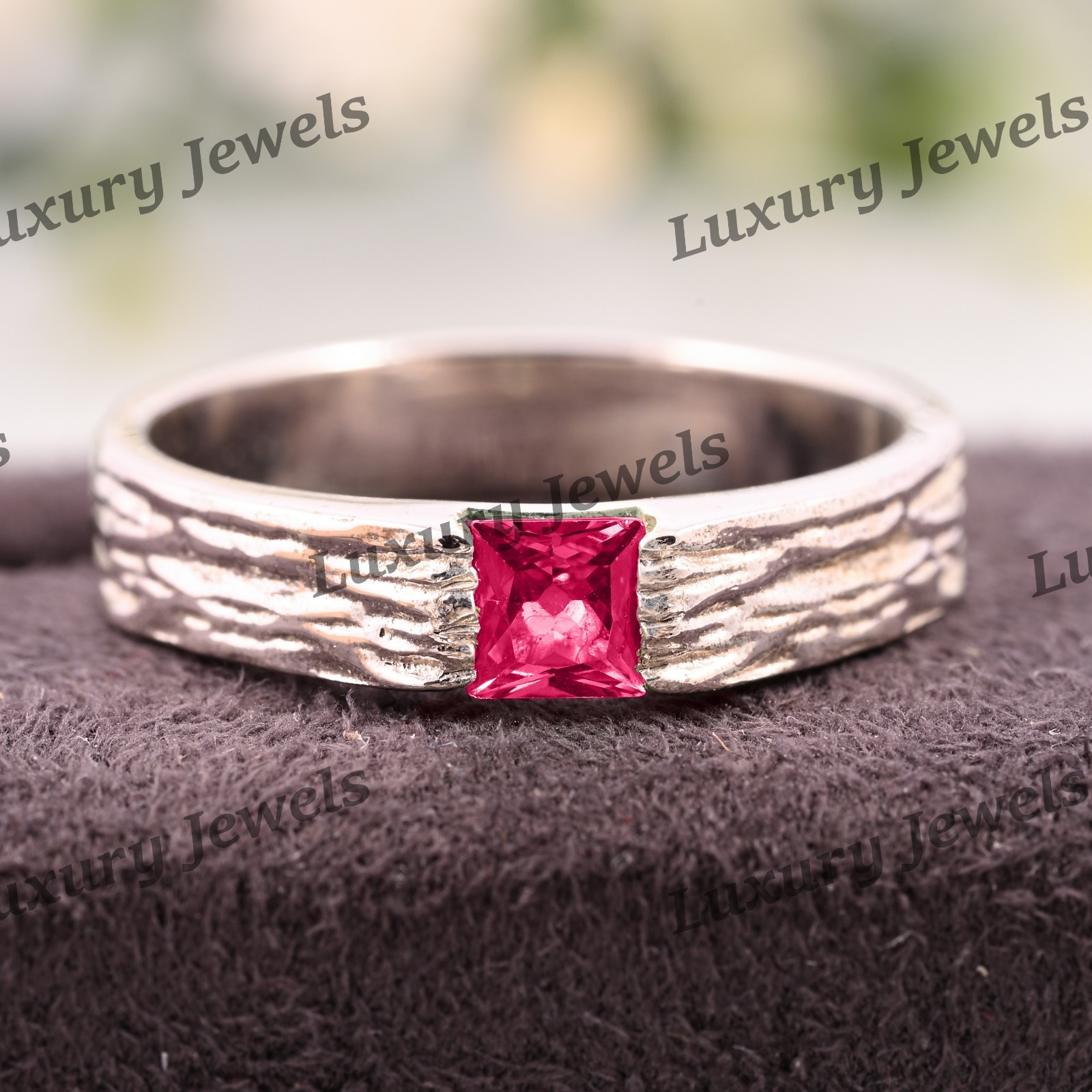 Pink Tourmaline Signet Ring for Men 925 Sterling Silver Handmade