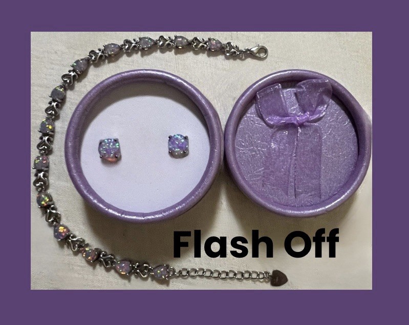 DEAL! Exquisite Purple Fire Opal Bracelet & Earrings Set