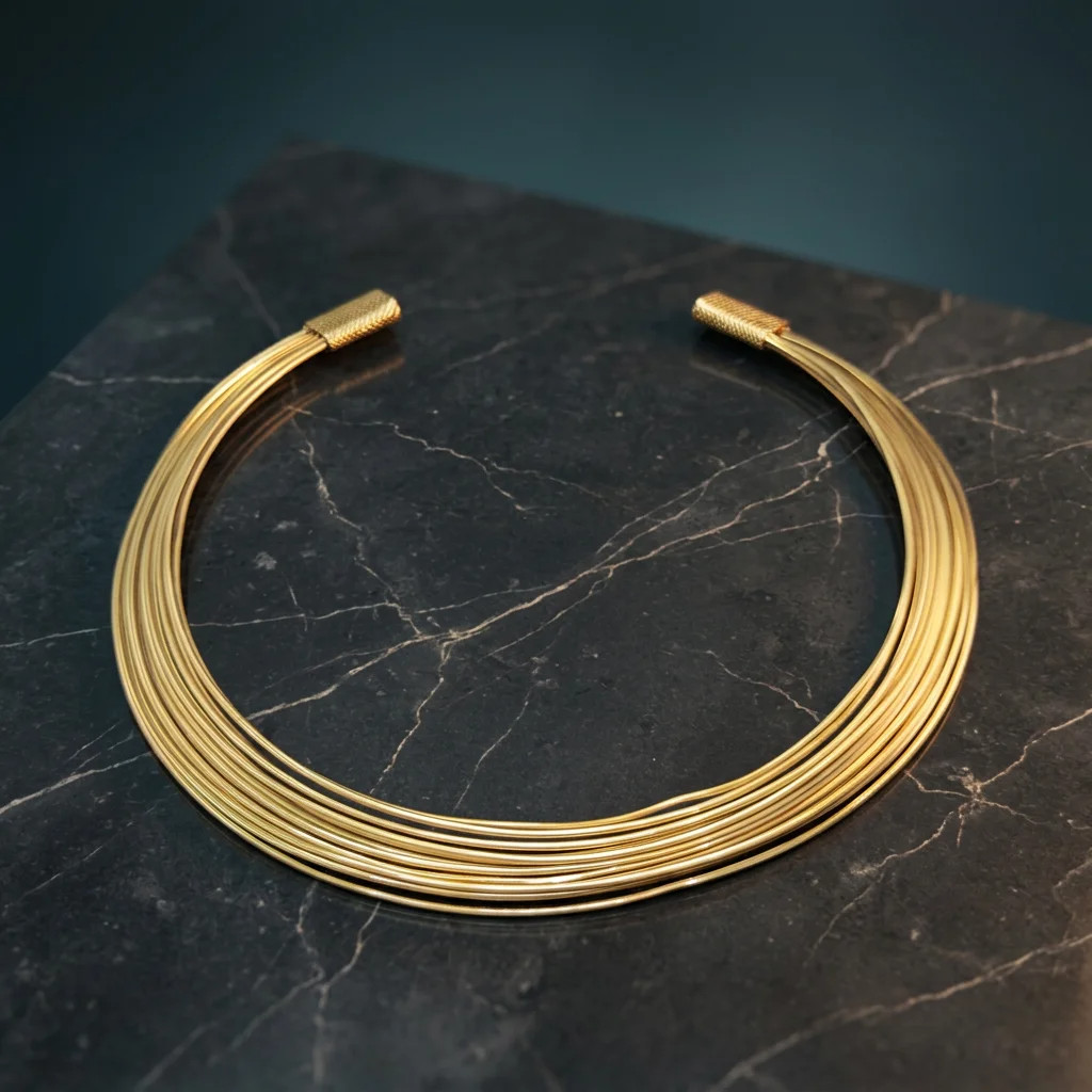 Handmade Brass Hasli Necklace Traditional Indian Collar Choker Jewelry