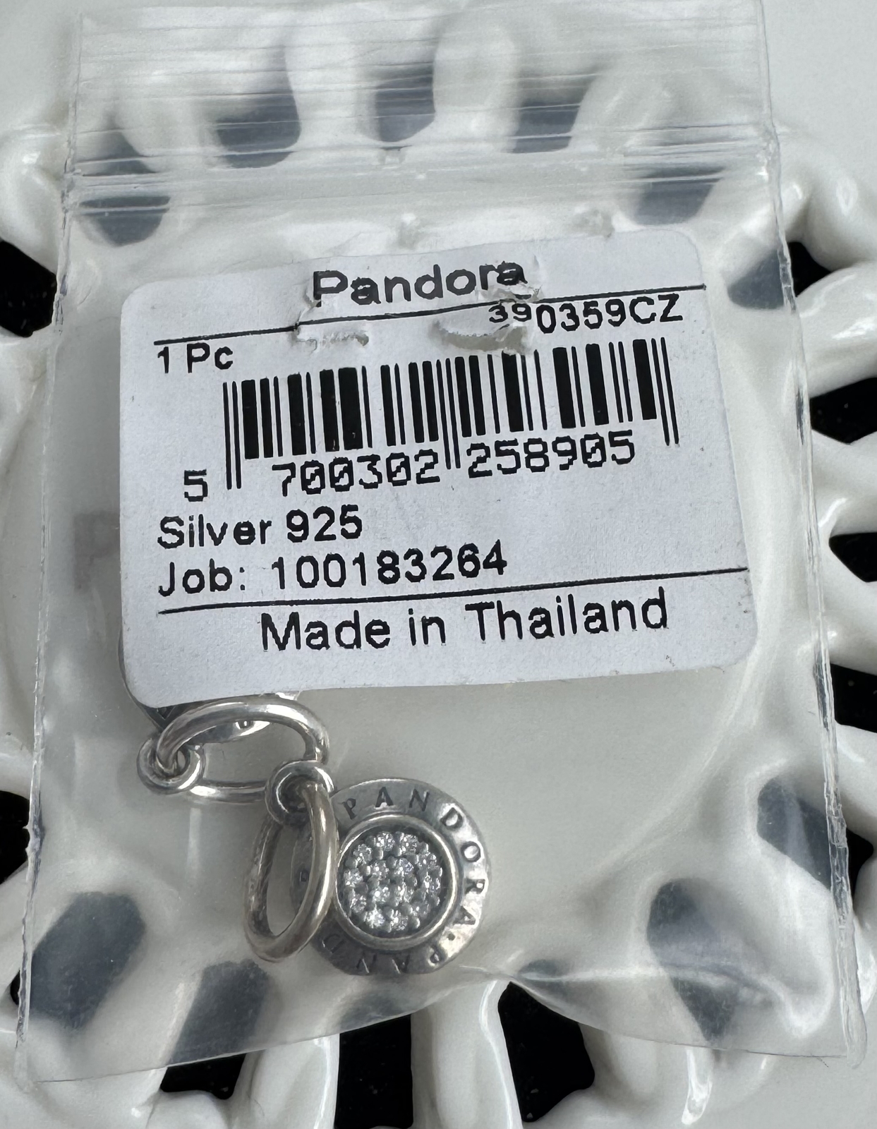 Authentic Pandora Signature Pendant #390359CZ
