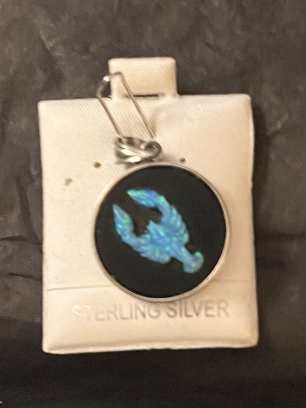Synthetic Opal Pending With Sterling Silver