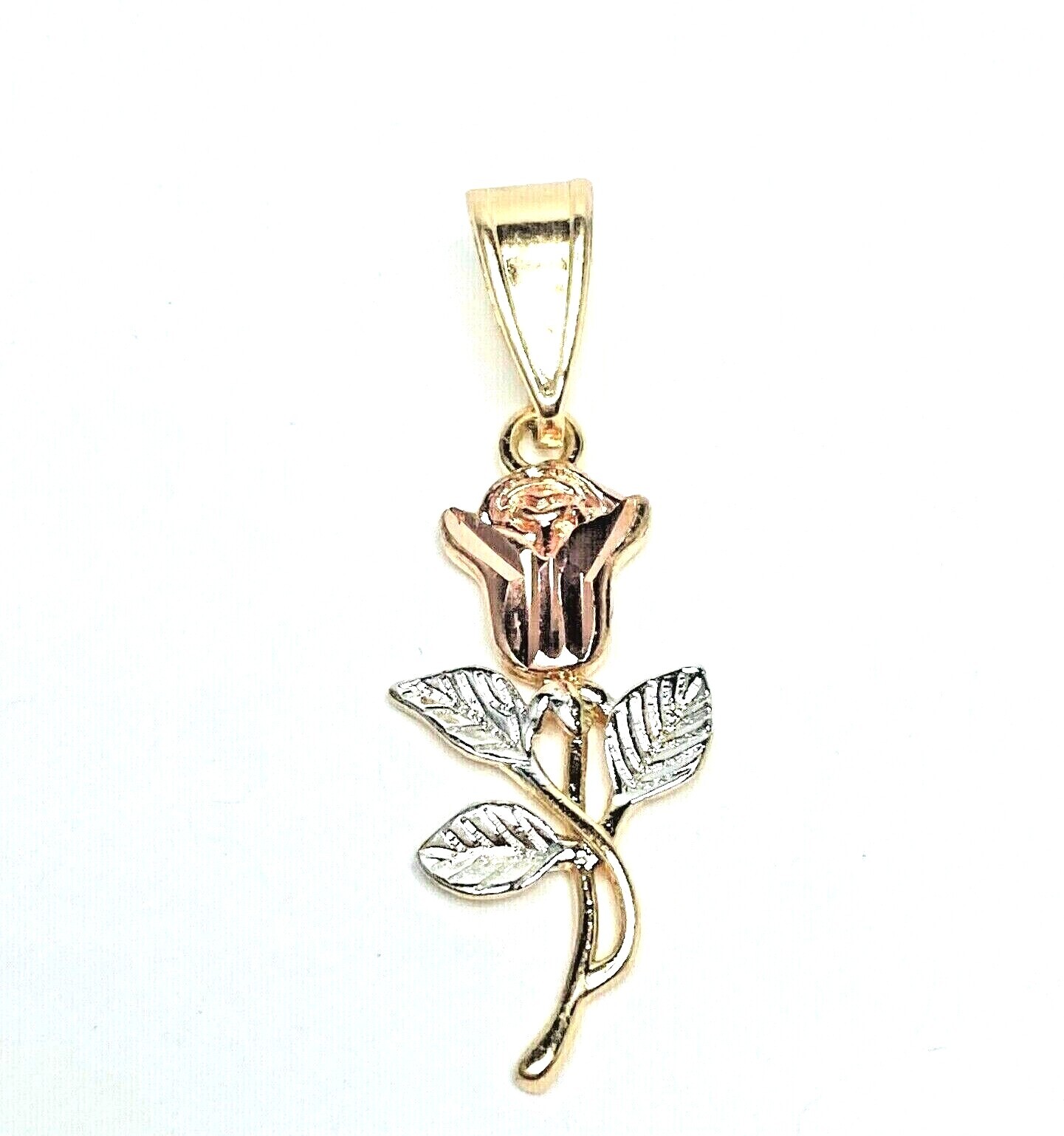 14k Gold Plated Rose Flowers Tri-tone Gold Pendant Necklace with Chain 20 #103