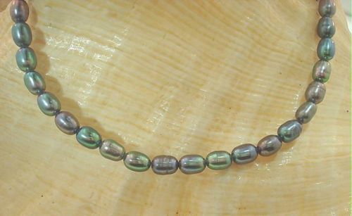 4.5MM SINGLE-STRAND CULTURED FRESHWATER PEACOCK OVAL PEARL SP ANKLET 9″-11″ #2