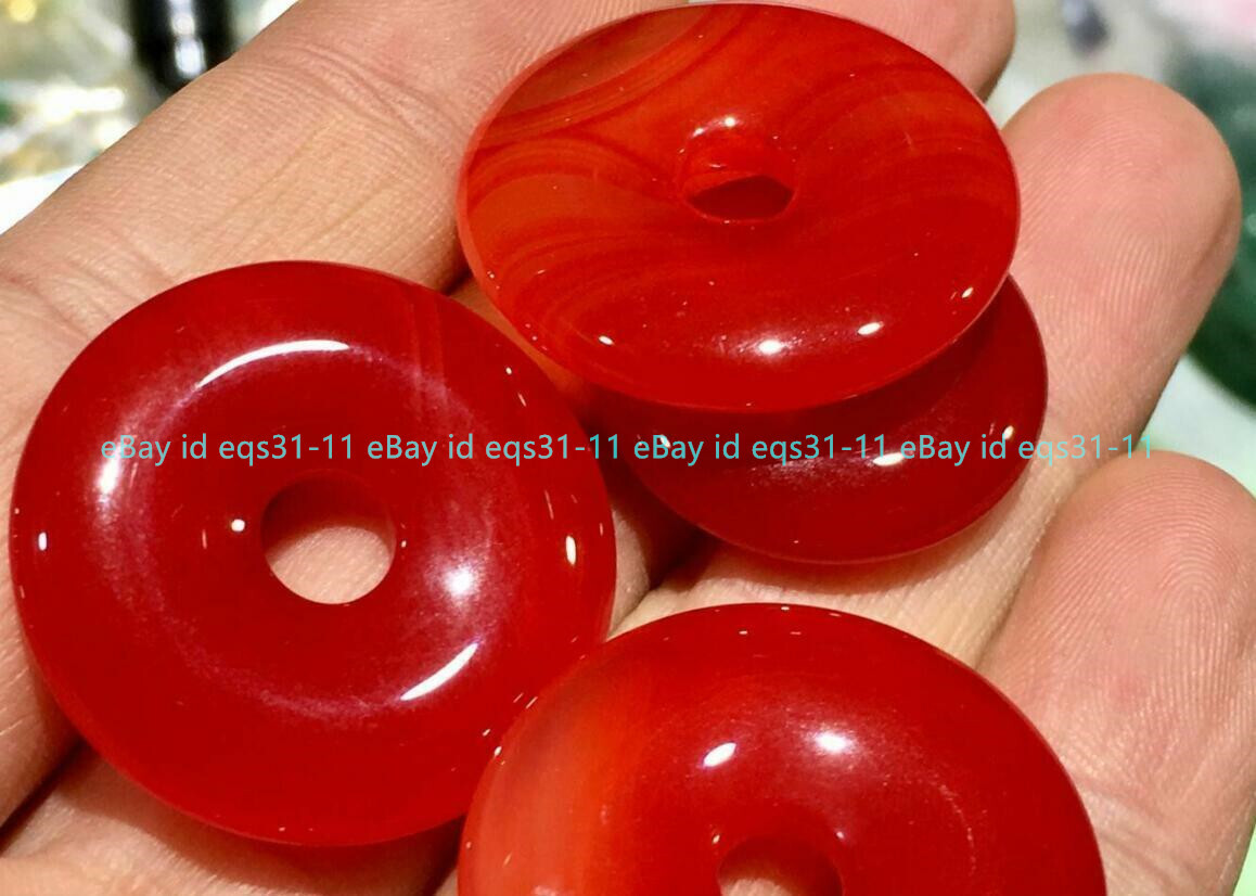 Vintage Natural Imperial Colorful Jade Gems Circle Donut Pendant Lucky Amulet