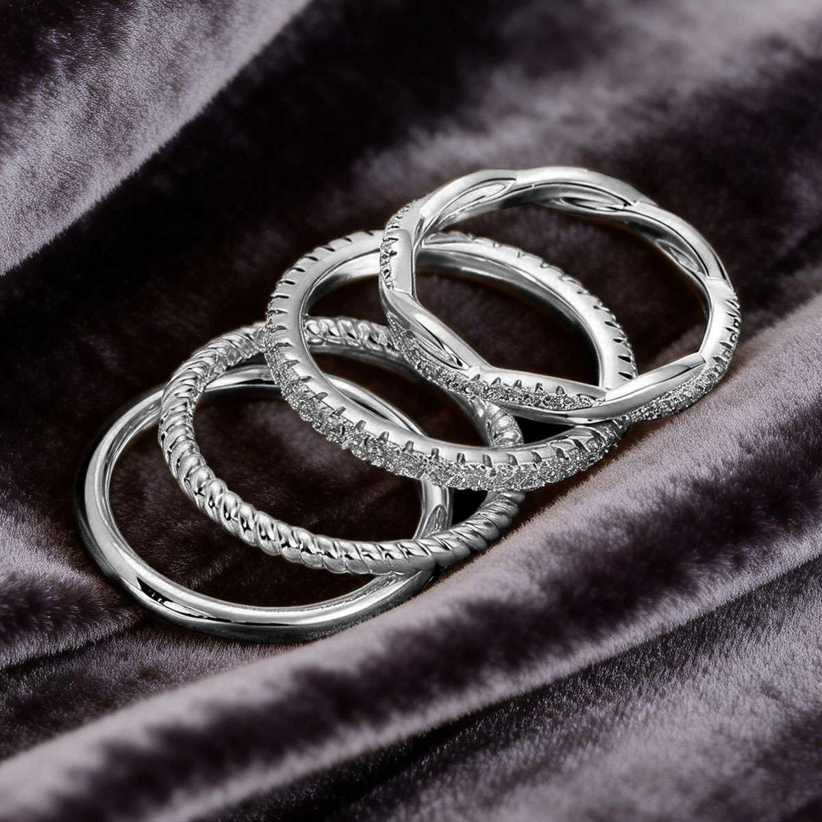 Fashion Stacking Ring Set, Handmade Band Ring Gold/ Silver Ring Size 6,7,8,9,10