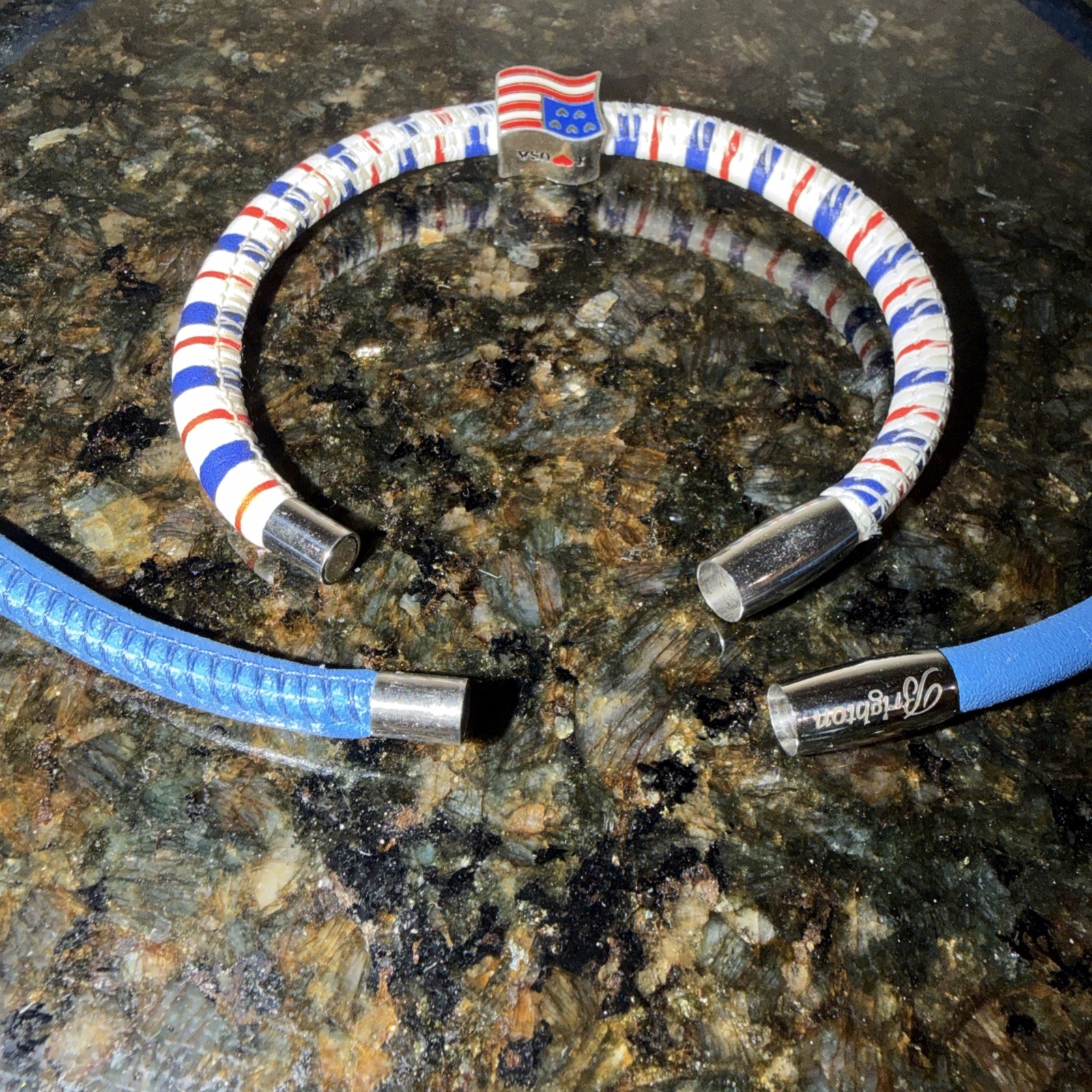 Brighton USA flag spacers Woodstock navy royal blue triple single Red Whit Blue