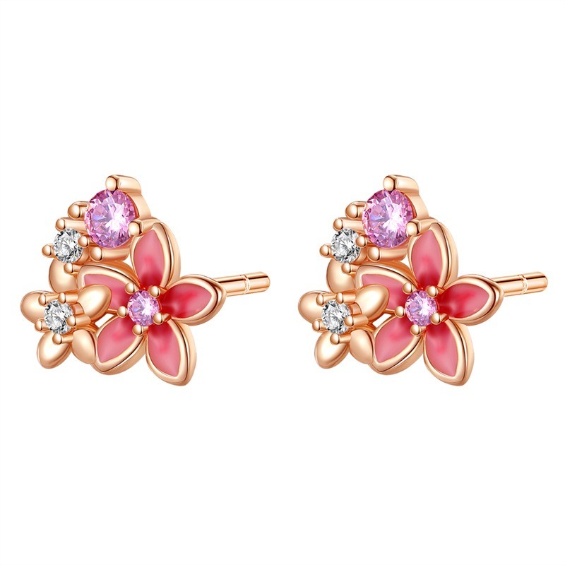 PANDACH 925 Sterling Silver Womens Tiny Flower Stud Earrings Dainty Jewelry Gift