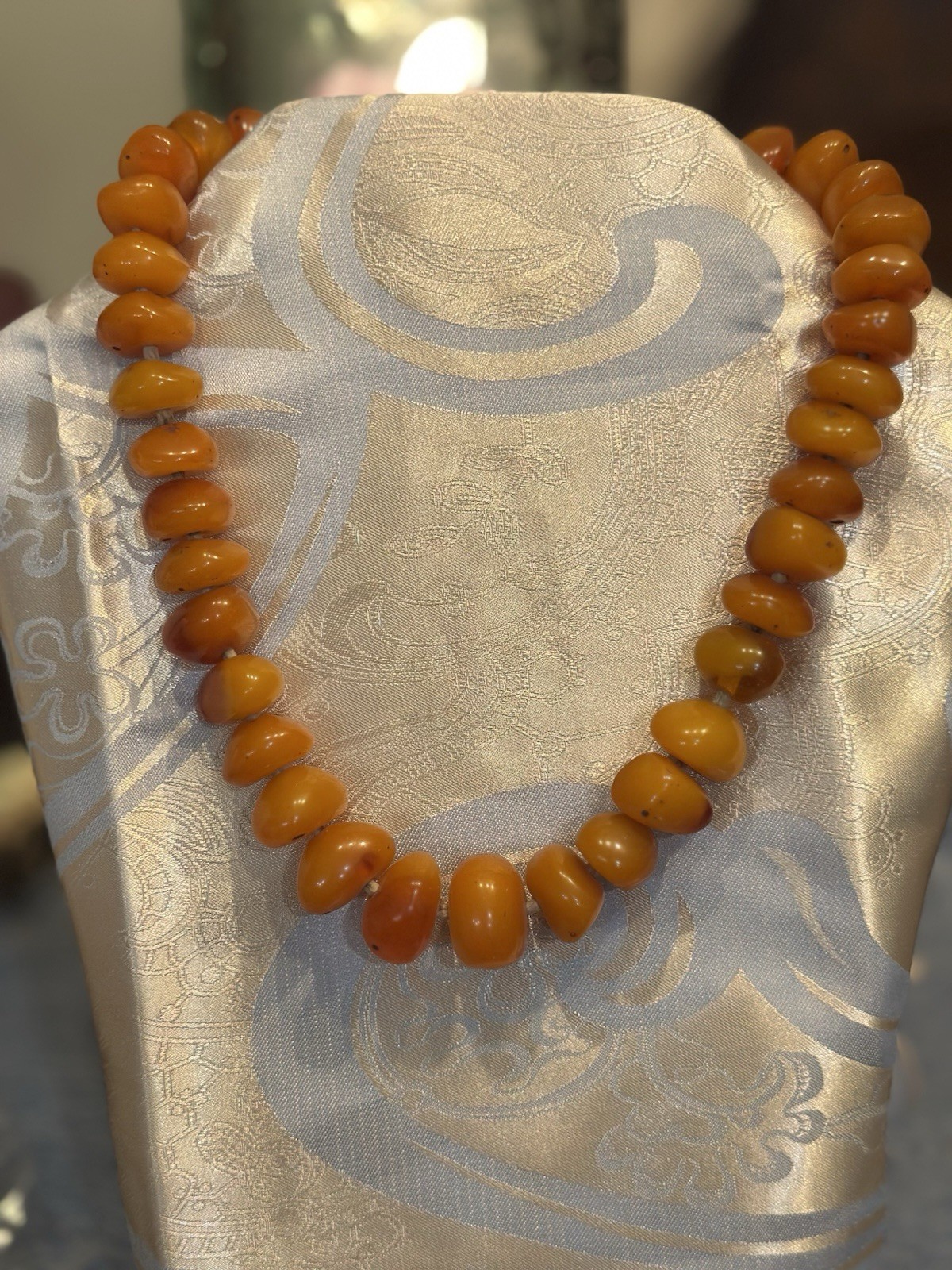 Antique Butterscotch Eggyolk Baltic Amber Necklace 103 grams G2U