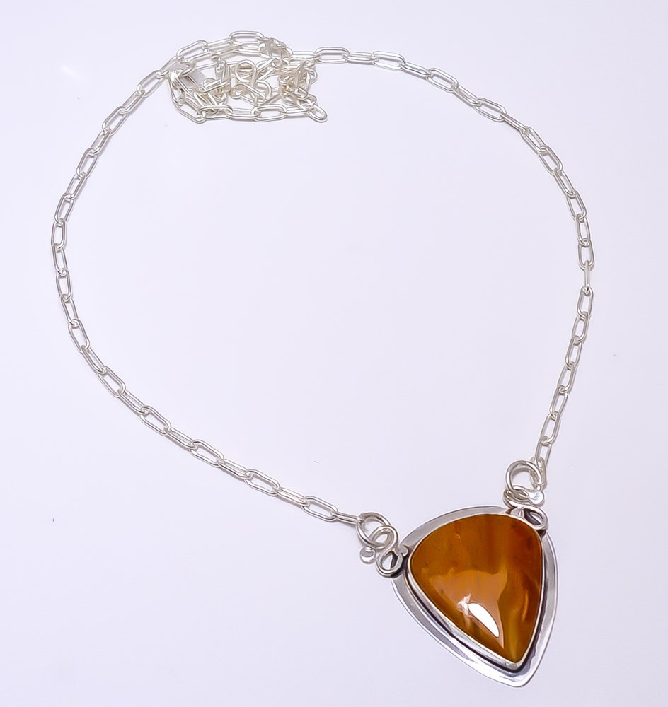 Red And Yellow Jasper 925 Silver Bali Necklace Adjustable 16-24″ N9, Christmas