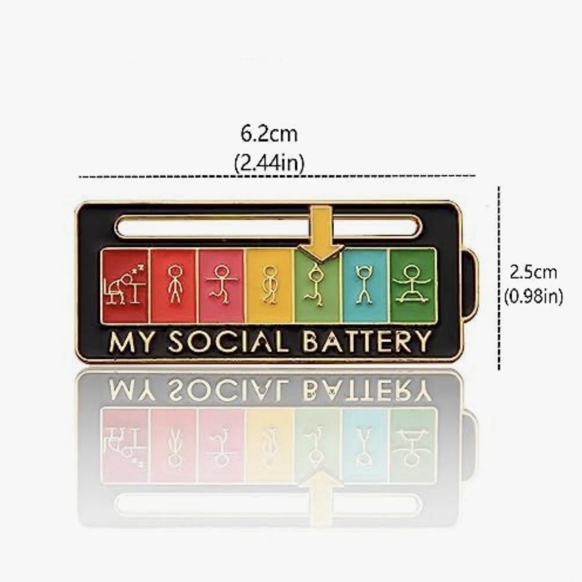 Social Battery Fidget Pin – Moving Arrow – Anxiety Mental Health AuDHD