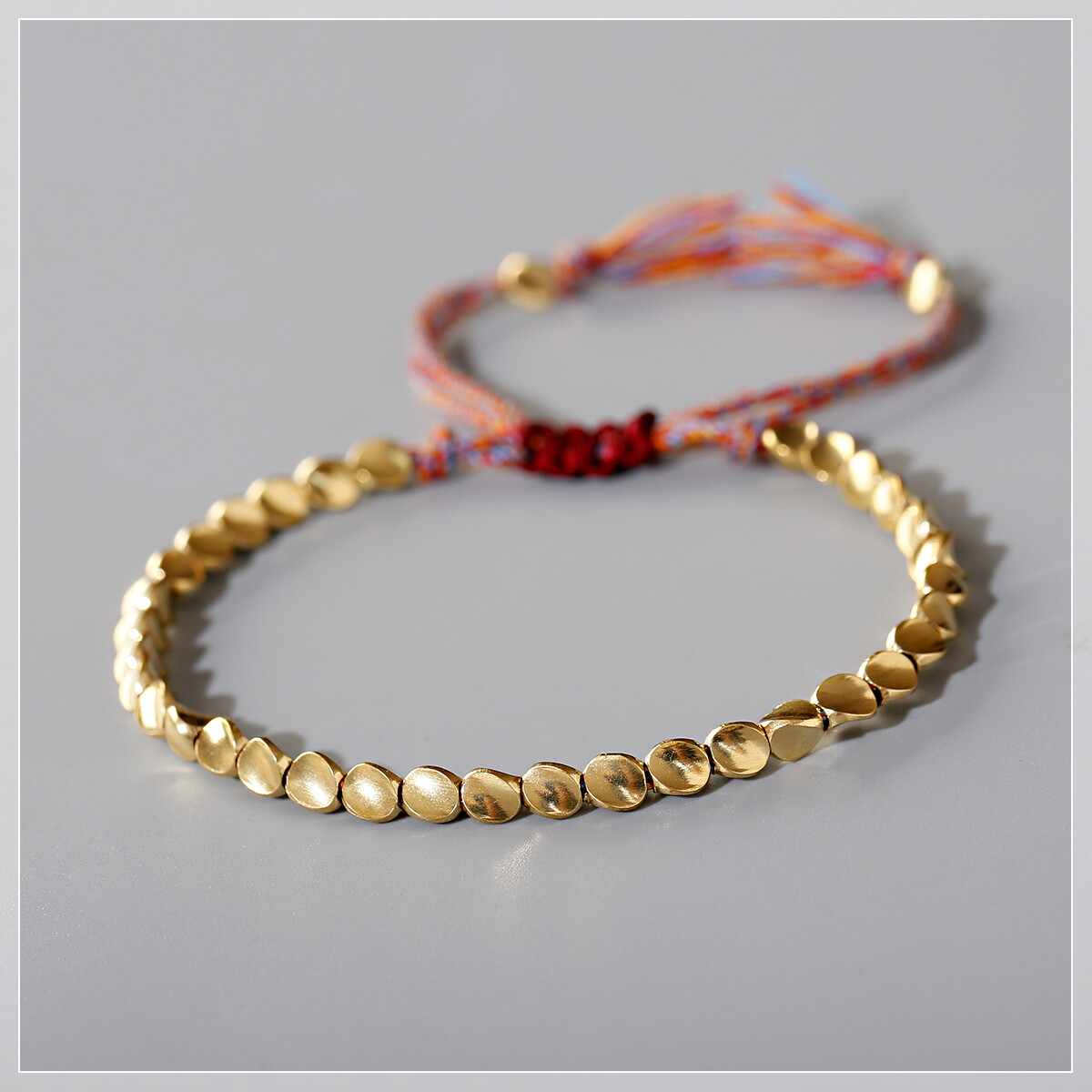 Lucky Red Rope Copper Beaded Bracelet Tibetan Buddhist Women Men Handmade Gift