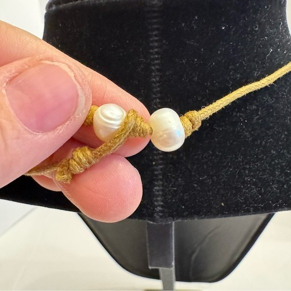 Natural Genuine Freshwater Pearls & Brown Leather Cord Necklace 18”