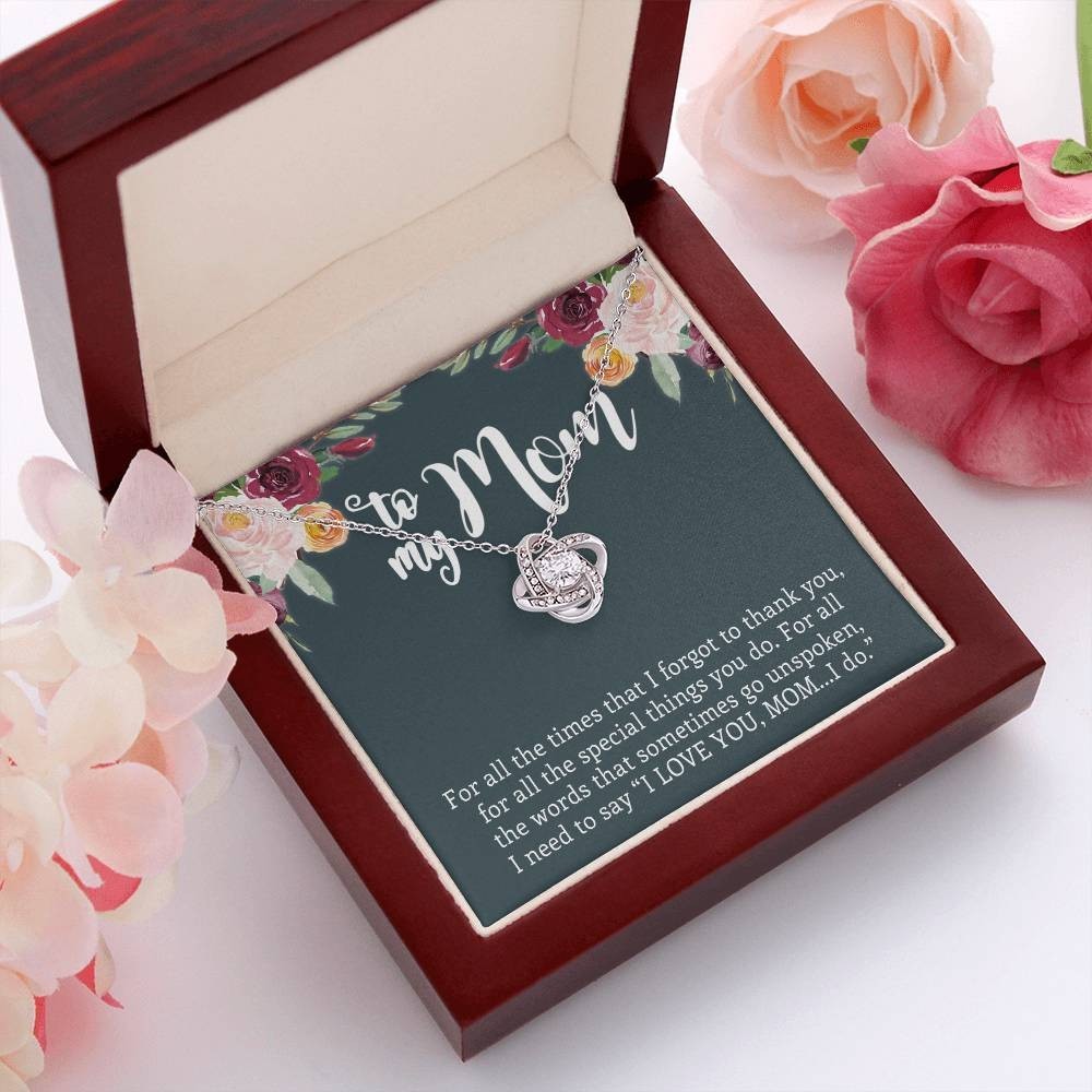 To My Mom Necklace Love Knot I Love You Thank Mother Day Gifts From Son Daughter