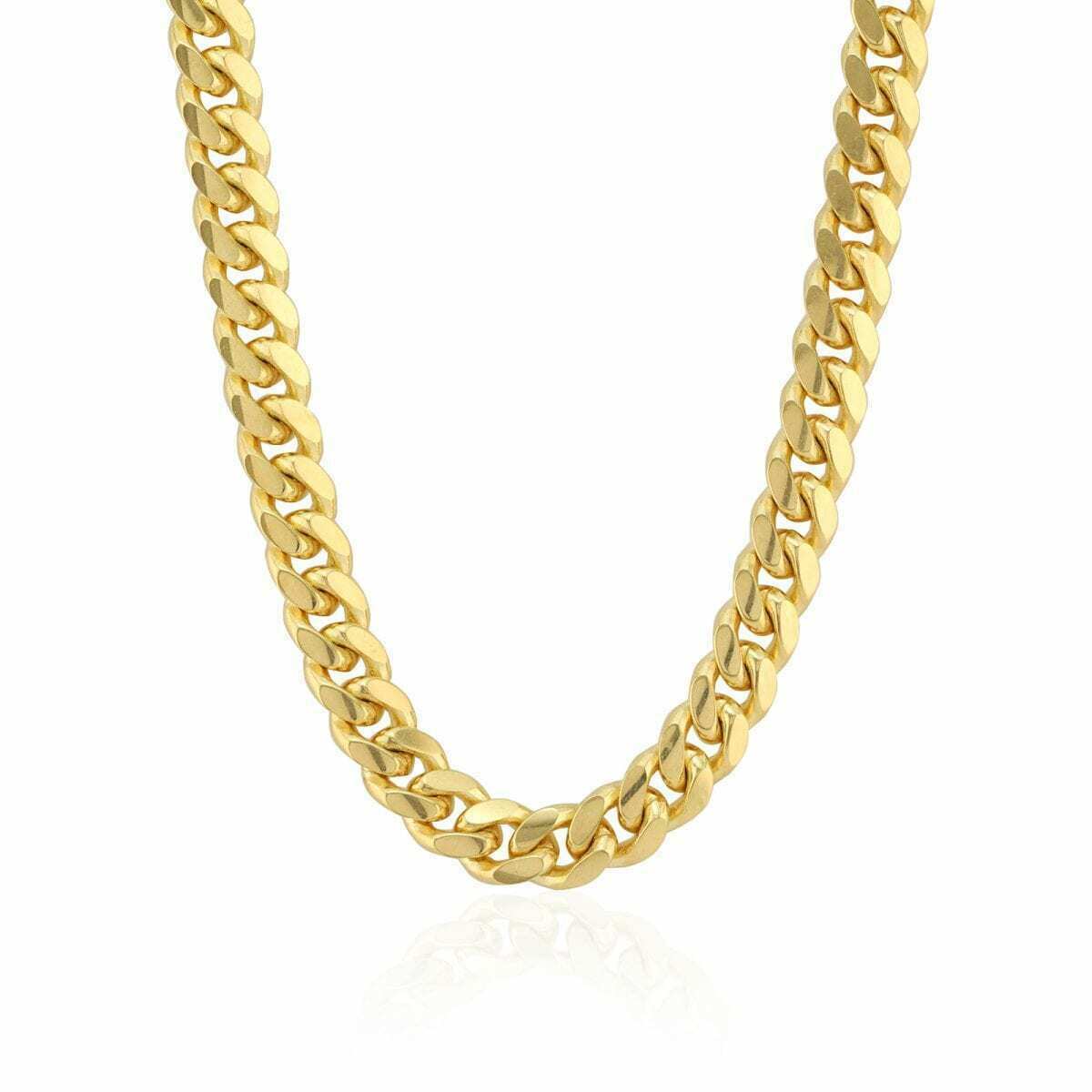 Mens 14k Gold Chain 8mm Miami cuban Link 18 – 30 Inch REAL 14KT Yelllow Gold