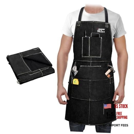 Welding Work Apron 24″ X 36″ Heat Flame Resistant Cowhidesmith Leather Black