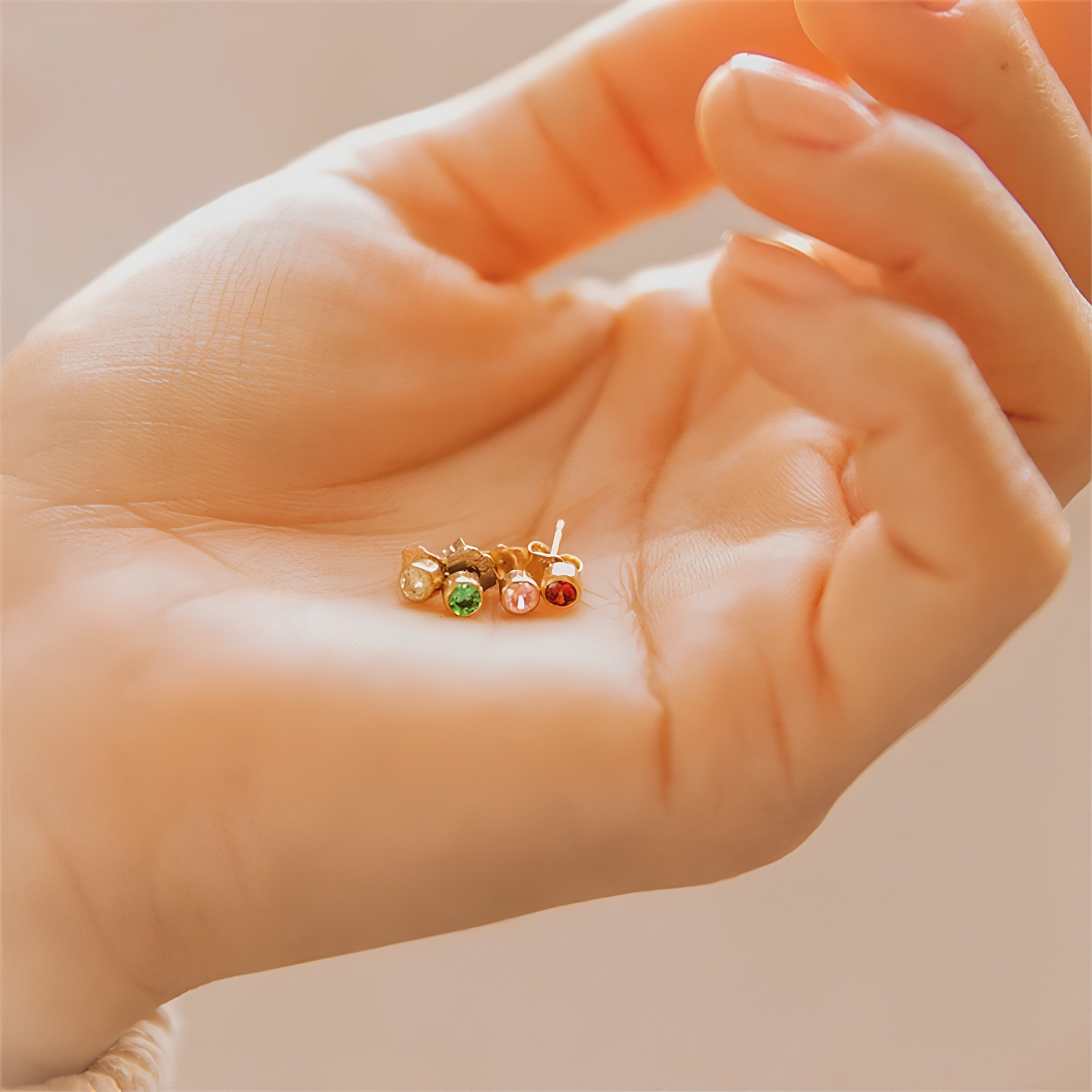 Birthstone Stud Earrings Stainless Steel Push Back CZ Women Girls Gift 12 Month