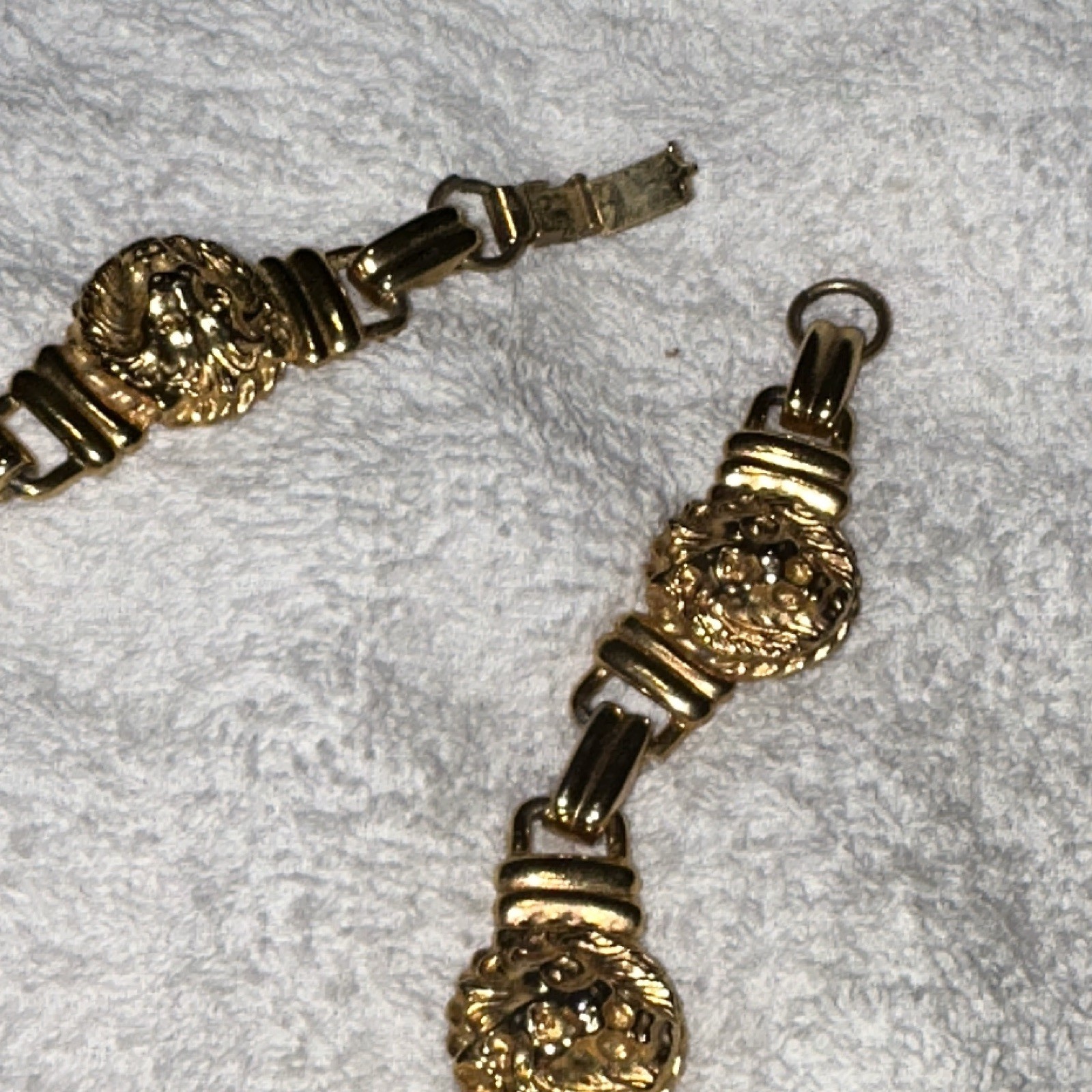Vintage Anne Klein lions head necklace. Runway 1980s unsigned Rare costume