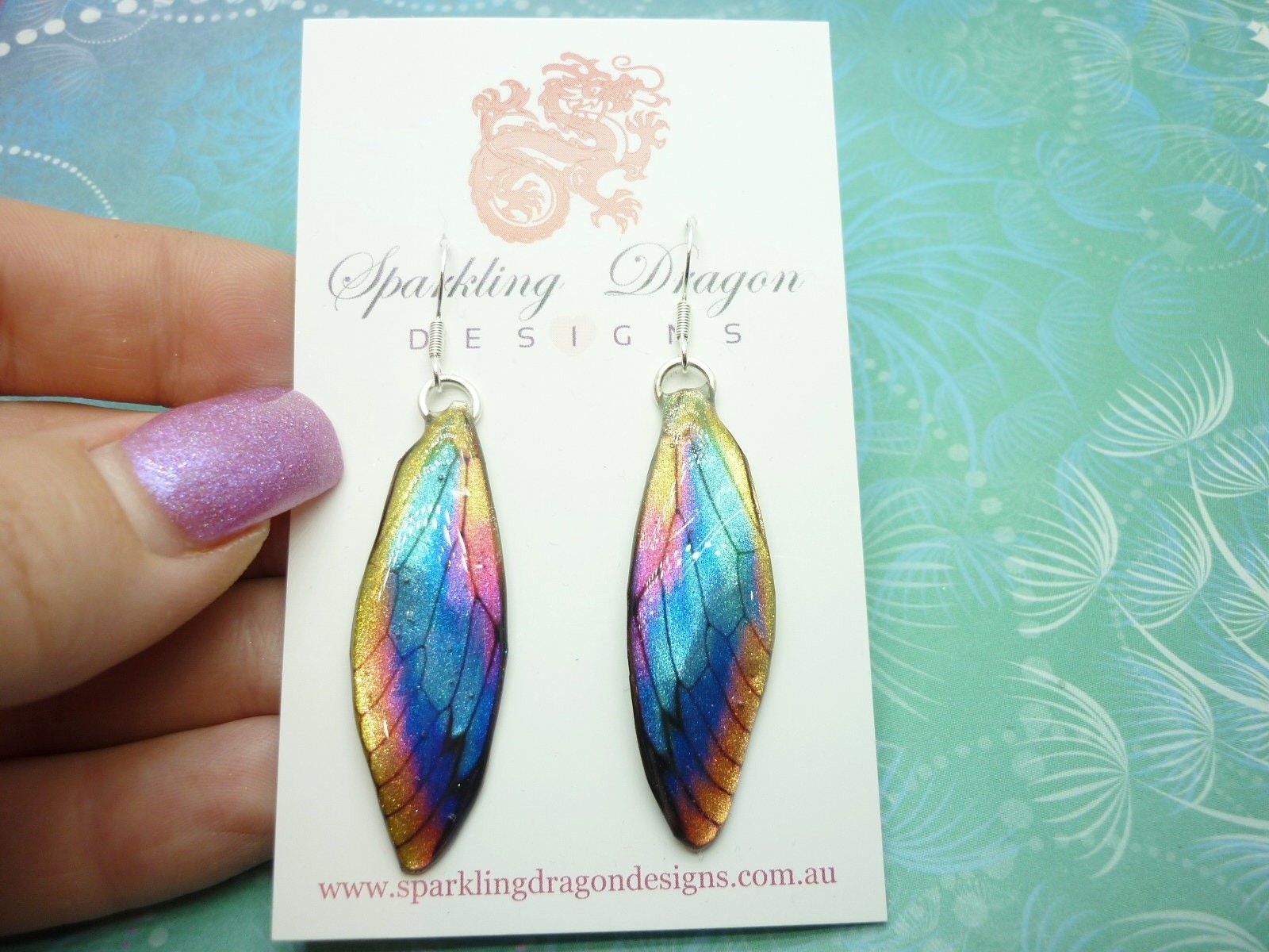 Butterfly Wing Rainbow Earrings – Fairy Jewellery, Fun Gift for her Fairy Wing