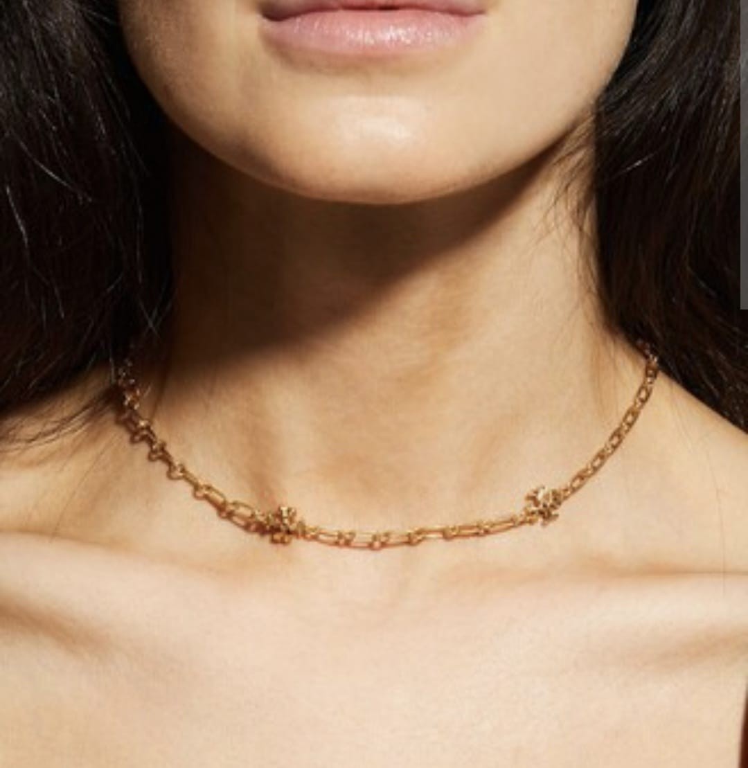 Tory Burch Necklace Roxanne Chain Delicate Gold Tone