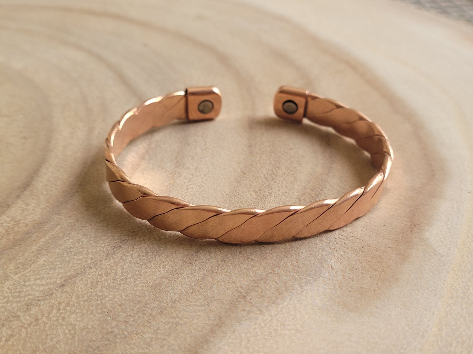 2 Pack Pure Copper Magnetic Bracelet Arthritis Pain Therapy Cuff Heavy Twist