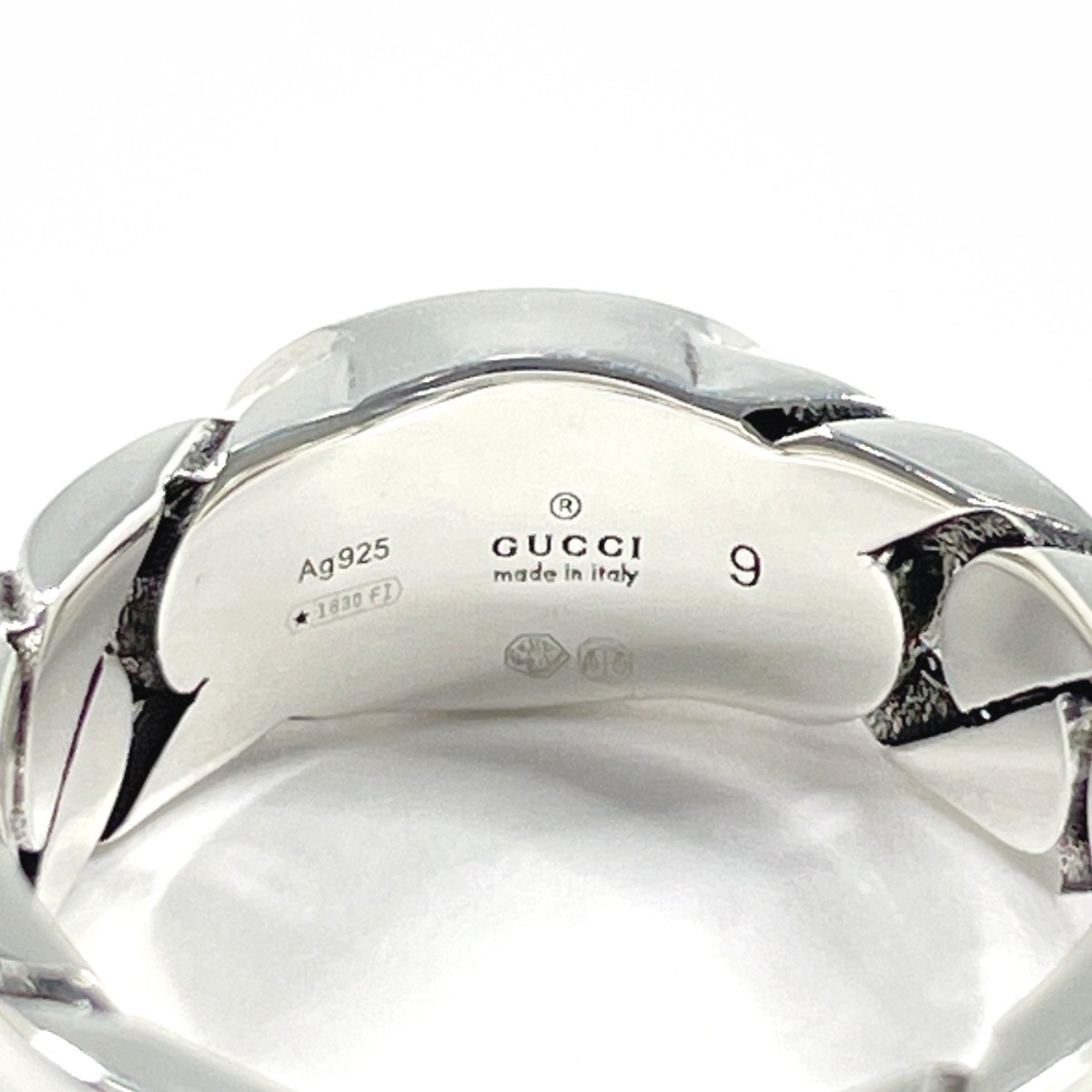 GUCCI Ring Interlocking G Silver925/enamel Silver/Light purple US 5(US Size)