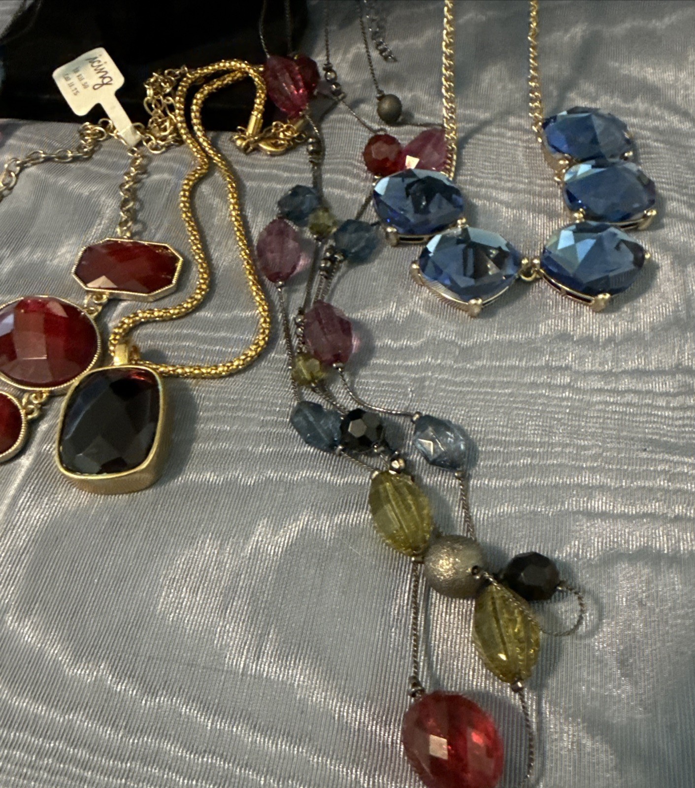Lot Of 6 Branded Statement Necklaces Jewel Tones WHBM Limited NY Icing July 4
