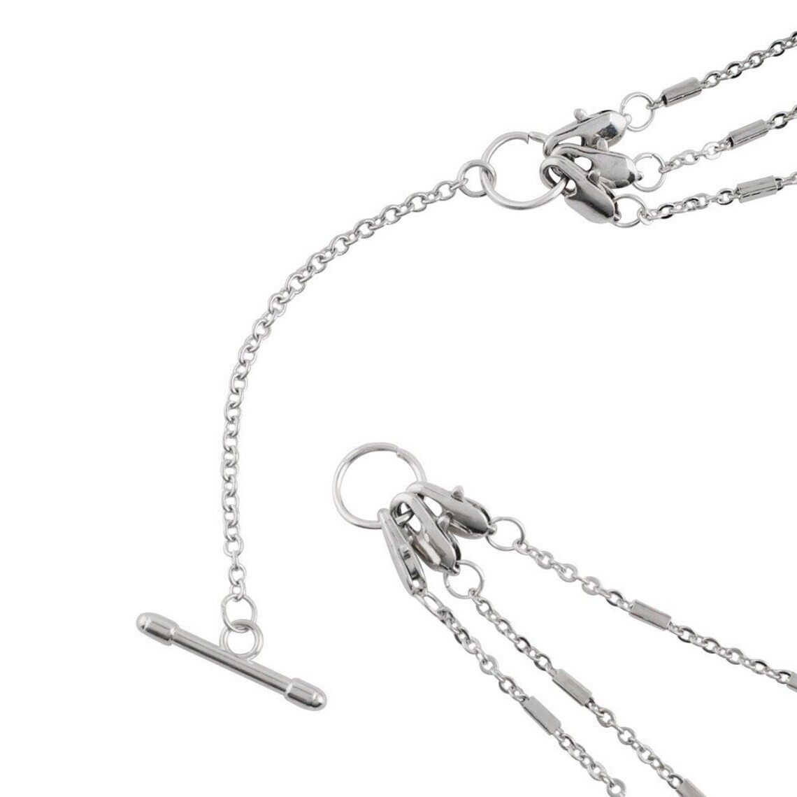 Snap Jewelry Triple Necklace Pearl Layered fits 12mm & 18-20mm Ginger Charms NEW