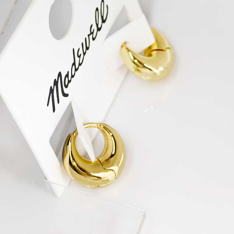 15mm MadeWell Minimalist Puffy Huggie Hoop Earrings Chic Women Everyday Jewelry