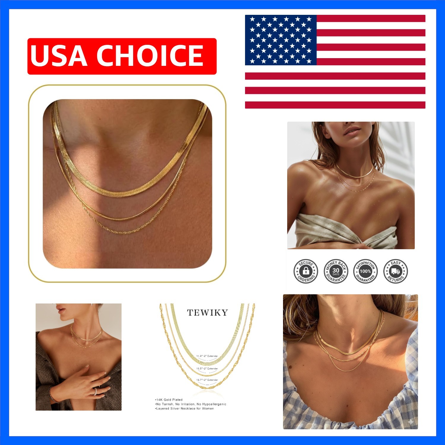Luxury Tarnish-Free 14k Gold Plated Jewelry Set – Perfect Gift for Any Occasion