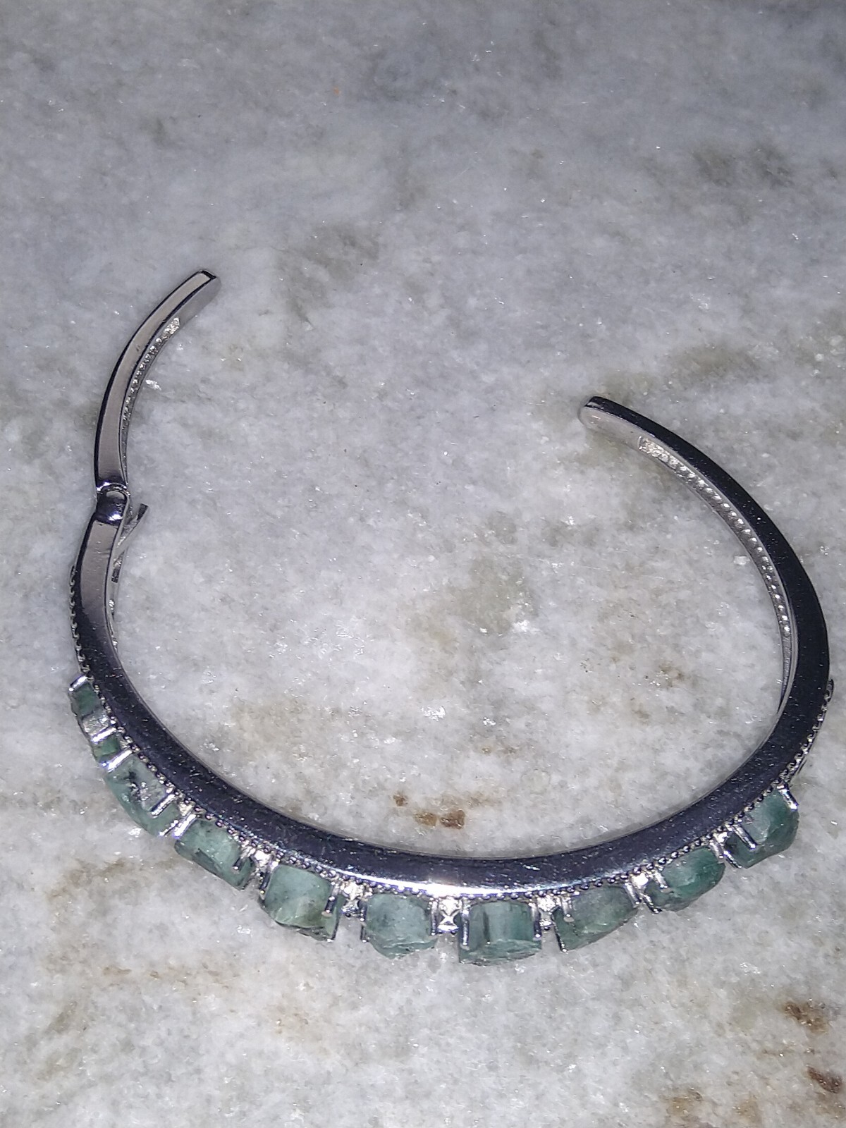 KAGEM ZAMBIAN ORGANIC Roughcut Bracelet/Stainless Steel (7.25″) 21.00 ctw