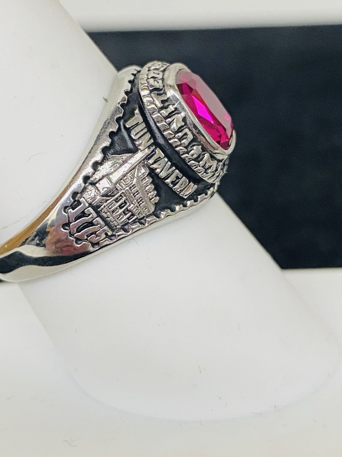 Jostens U.S. Marine Corps Lustrium & Synthetic Ruby Ring Size 8.5 6.2g