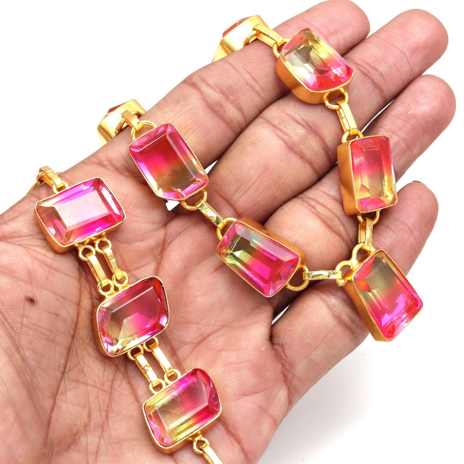 Bio-Tourmulian 14 Ct Gold Plated Jewelry Necklace Bracelets18-20”