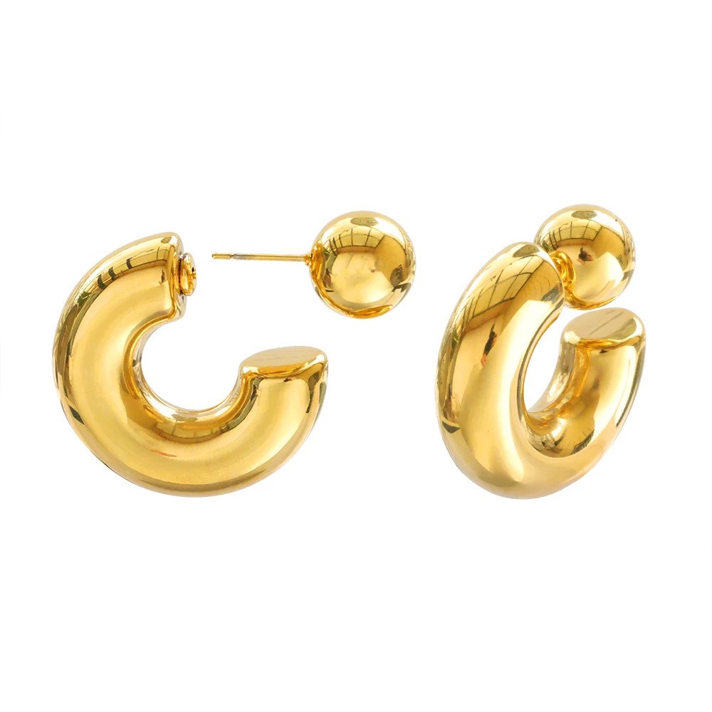 25mm Jenny Bird Puffy Statement Hoop Earrings Chic Women Party Vacation Jewelry