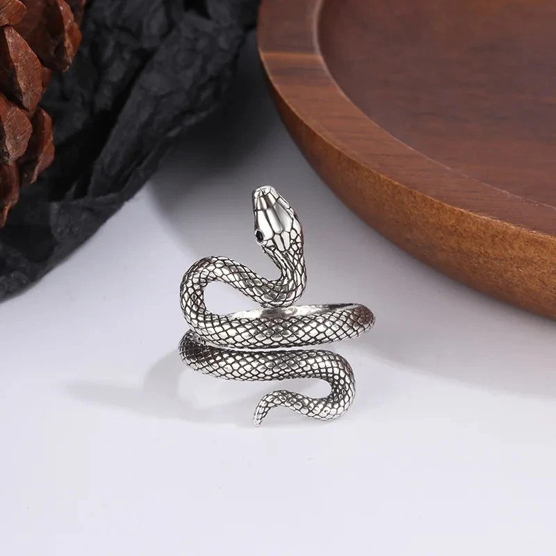 925 Sterling Silver snake Ring Adjustable Ring Entanglement for women Girl UK